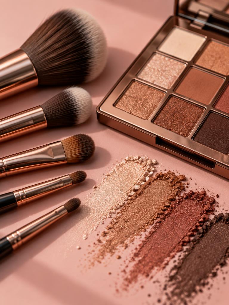 Brushes and eyeshadow swatches